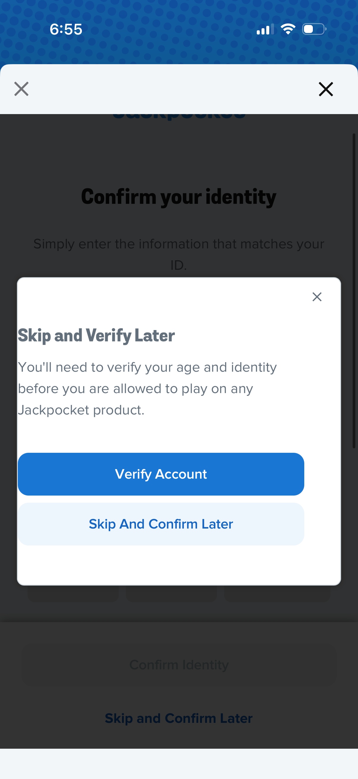 jackpocket modal screenshot
